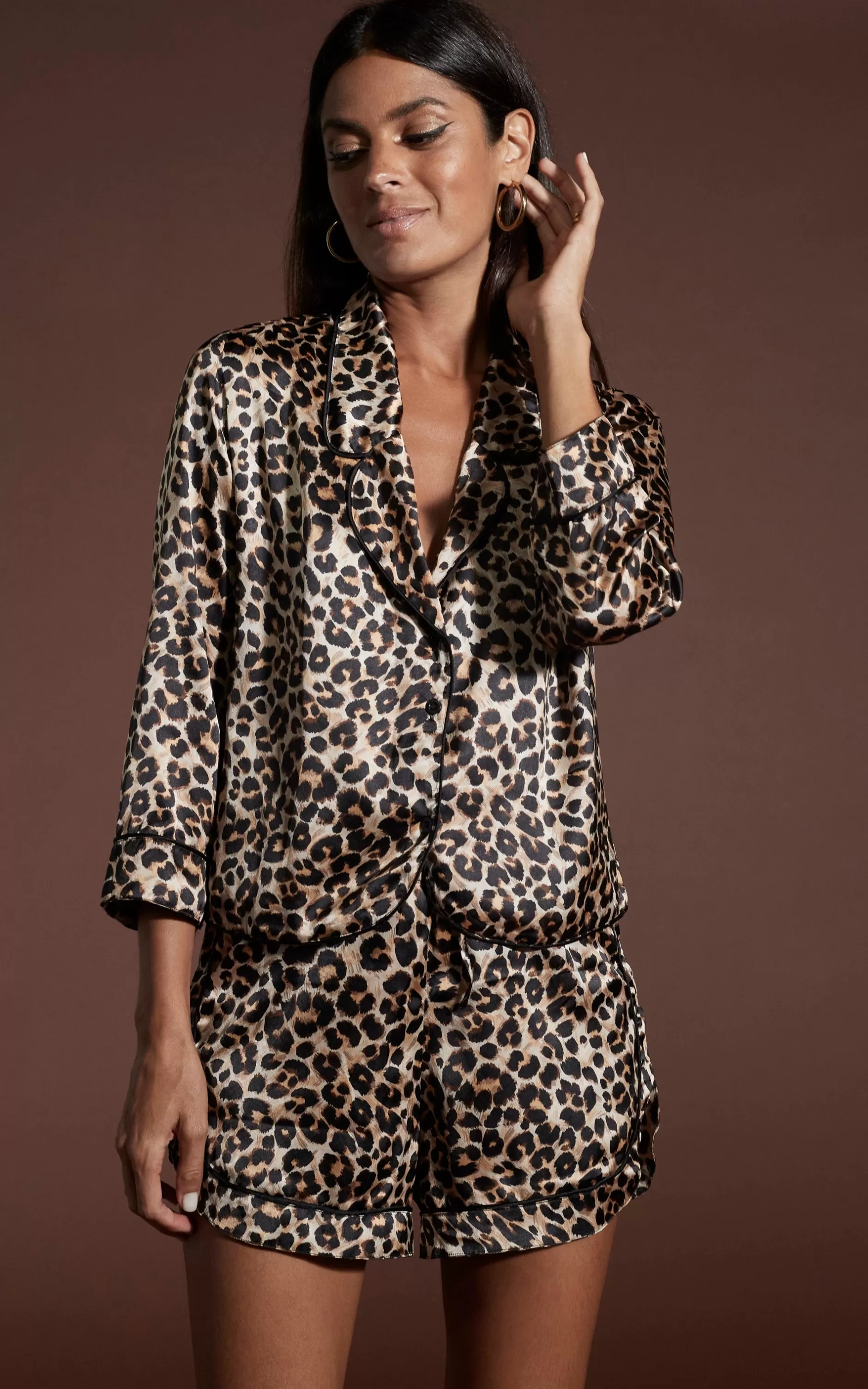 Dancing Leopard Oona Shortie Pj Set In Rich Leopard>Women Pyjamas