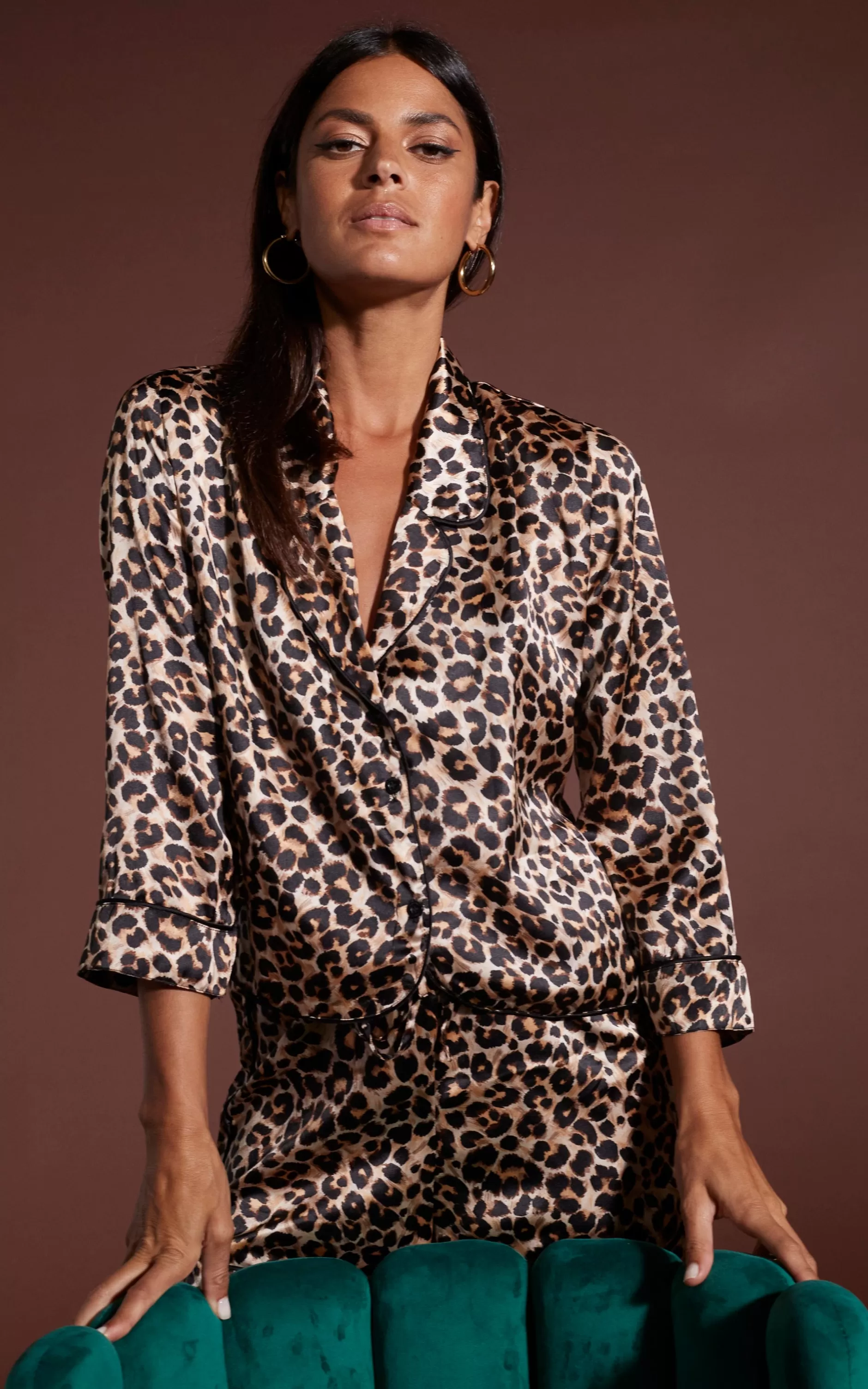 Dancing Leopard Oona Shortie Pj Set In Rich Leopard>Women Pyjamas