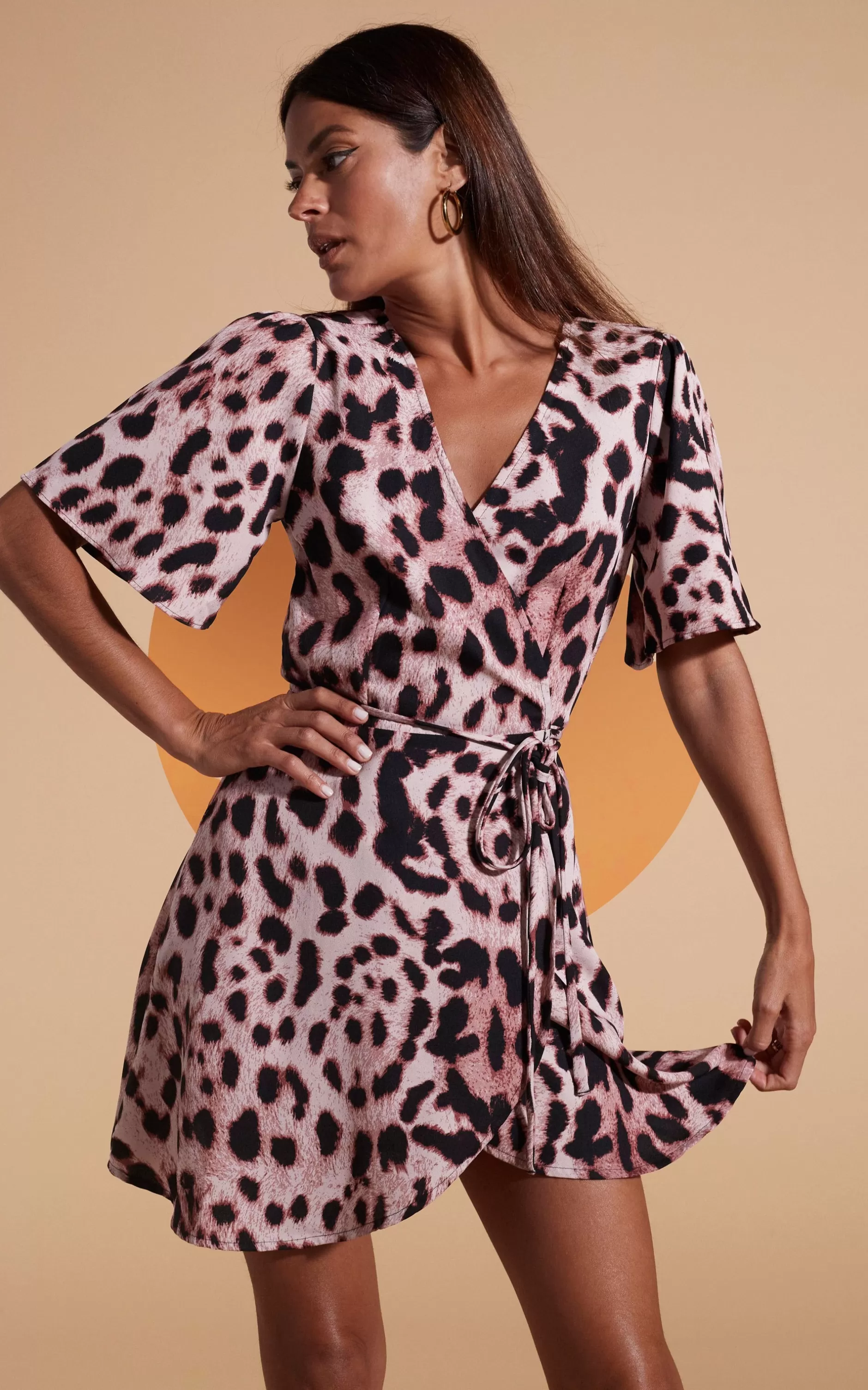 Dancing Leopard Rafferty Dress In Blush Leopard>Women Dresses