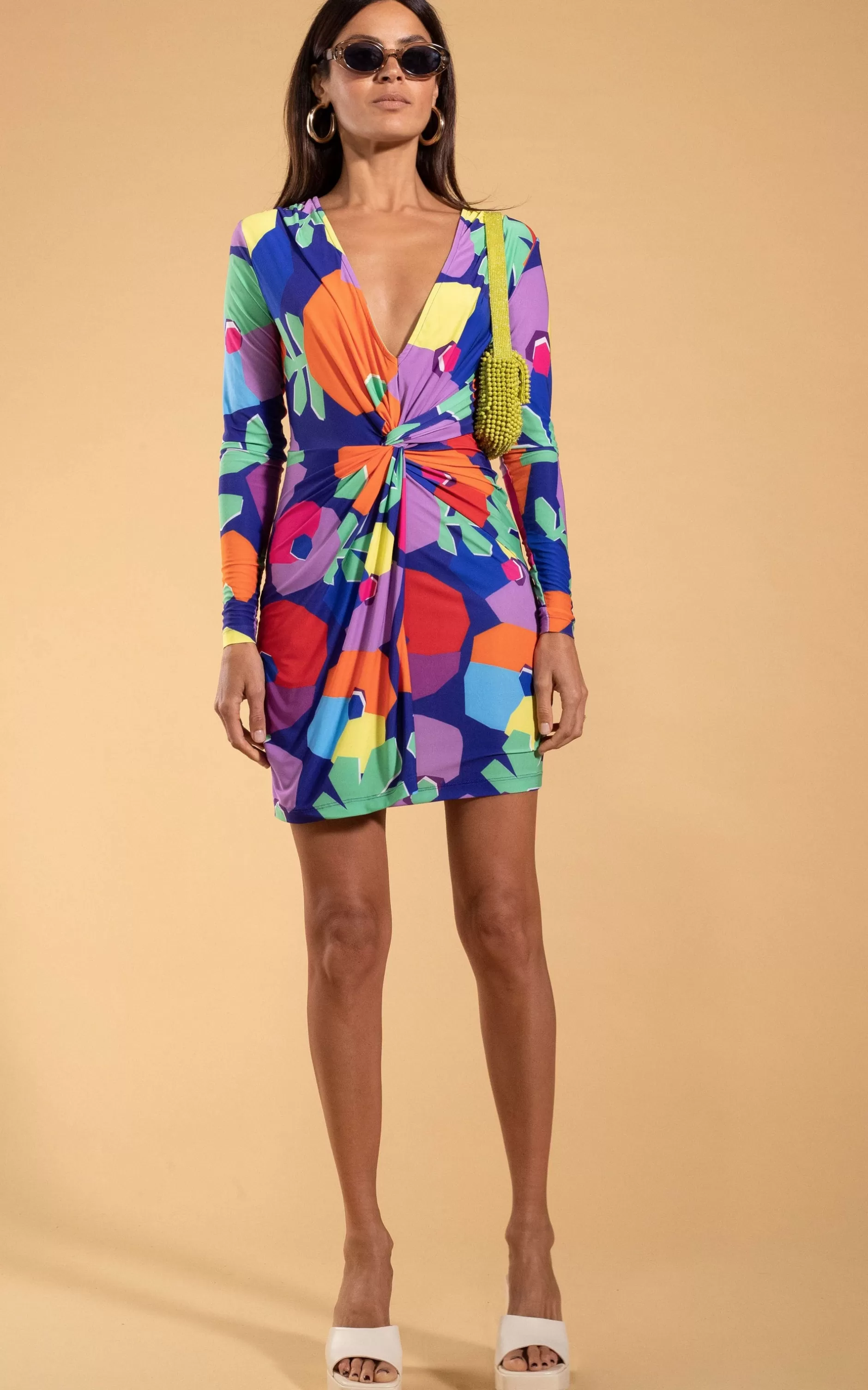 Dancing Leopard Raya Mini Dress In Blotch Bloom Navy>Women Dresses