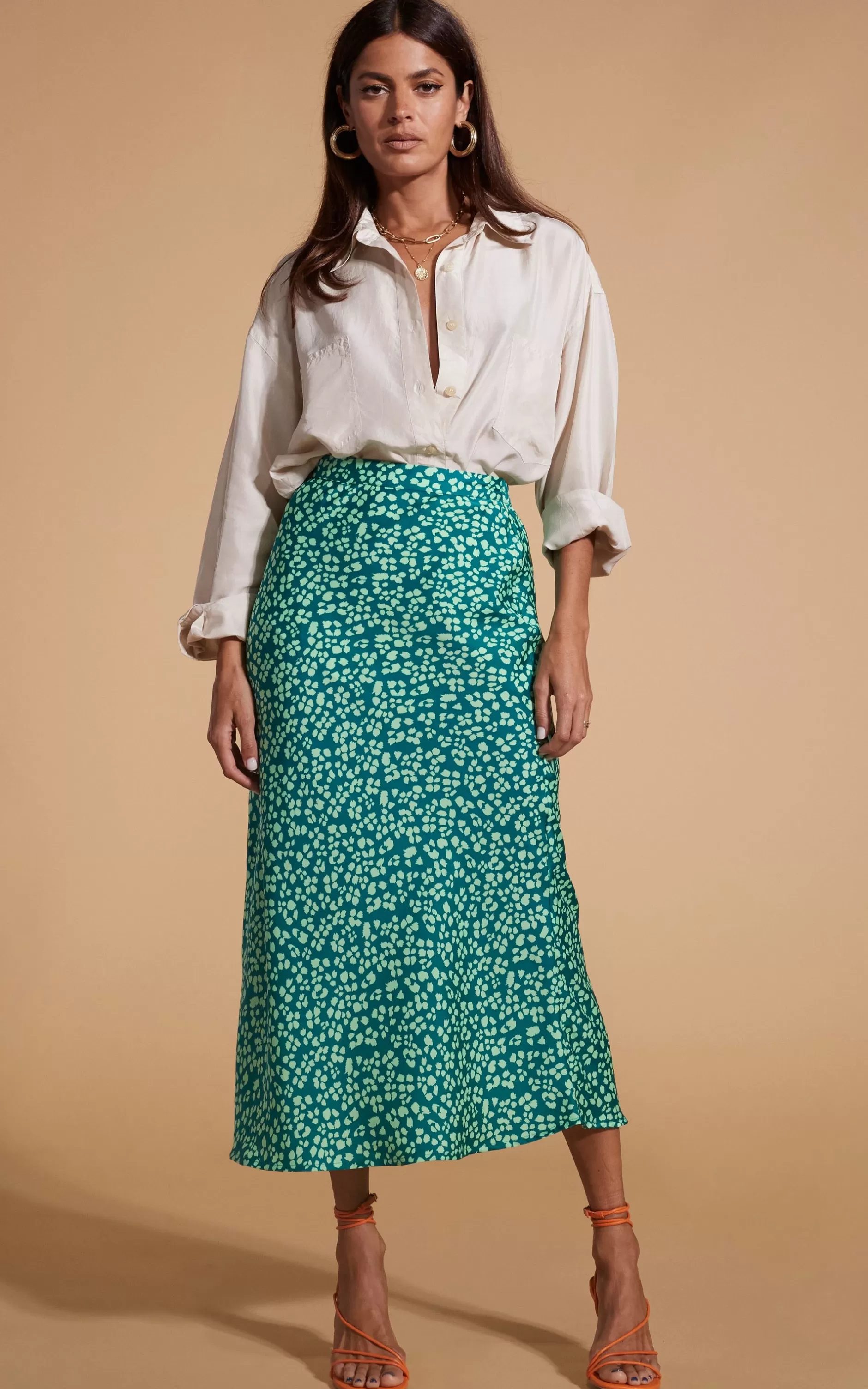 Dancing Leopard Renzo Skirt In Green On Green Leopard>Women Skirts