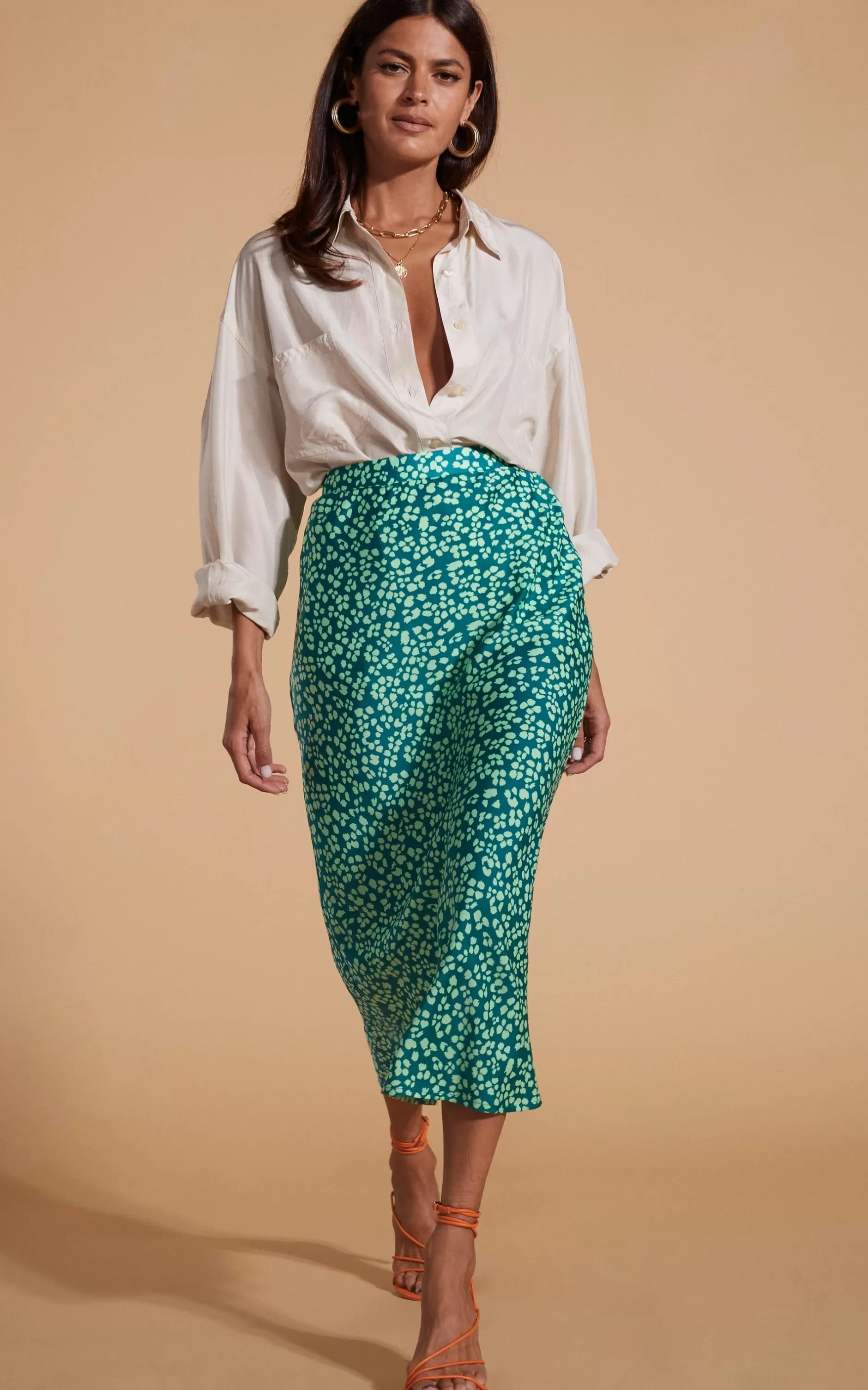 Dancing Leopard Renzo Skirt In Green On Green Leopard>Women Skirts