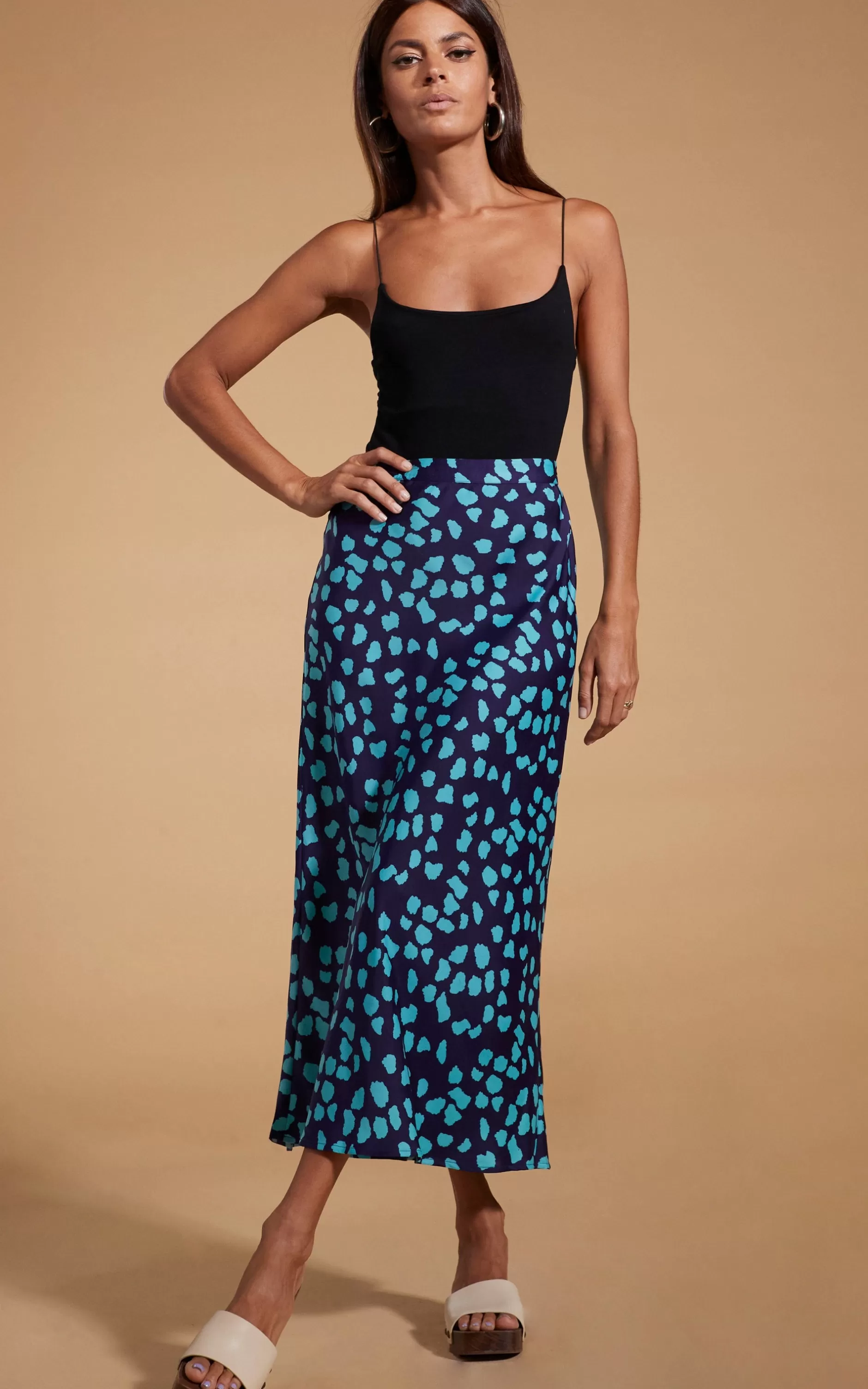 Dancing Leopard Renzo Skirt In Ice Blue On Navy Cloud>Women Skirts