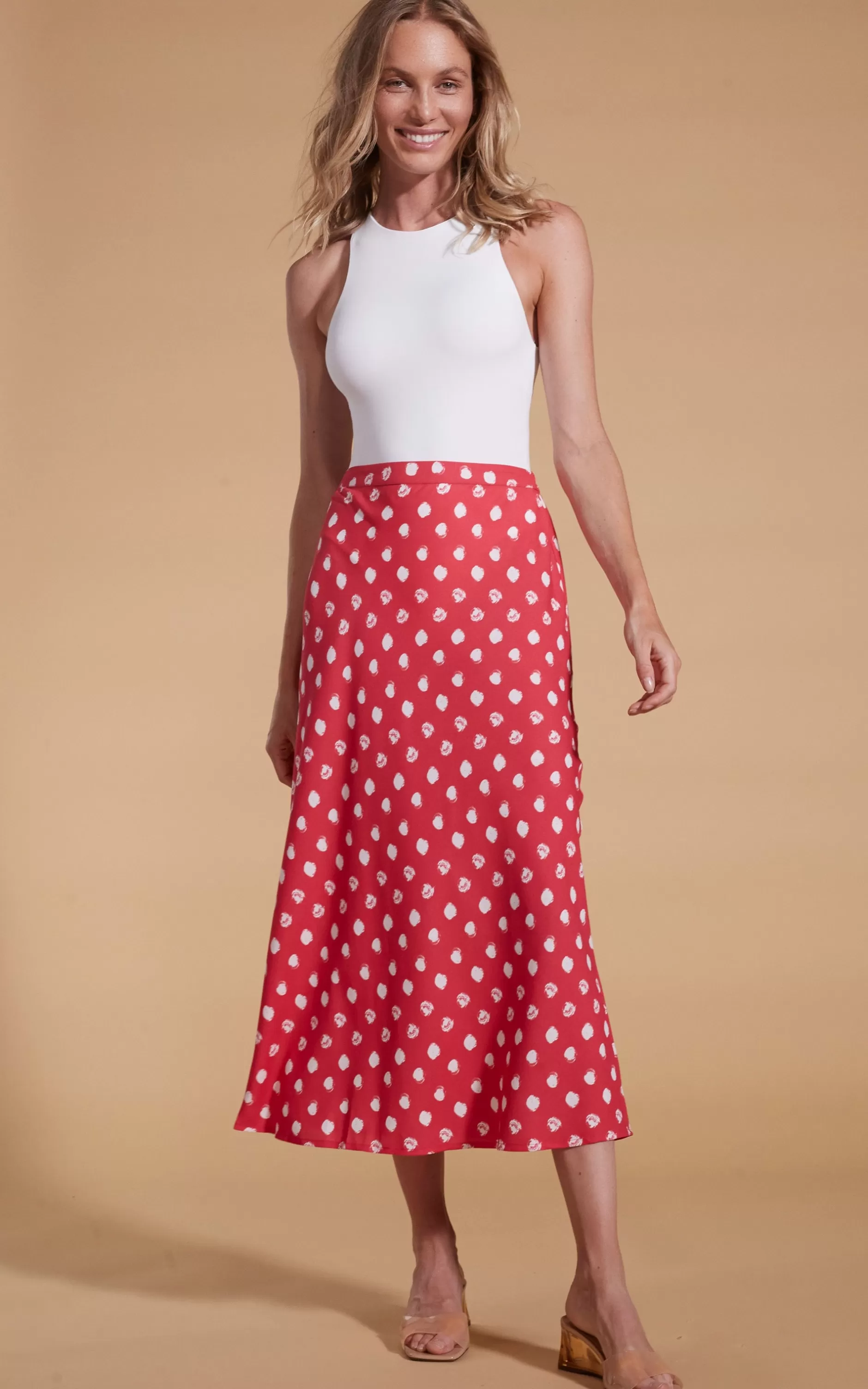 Dancing Leopard Renzo Skirt In Red Polka Dot>Women Skirts