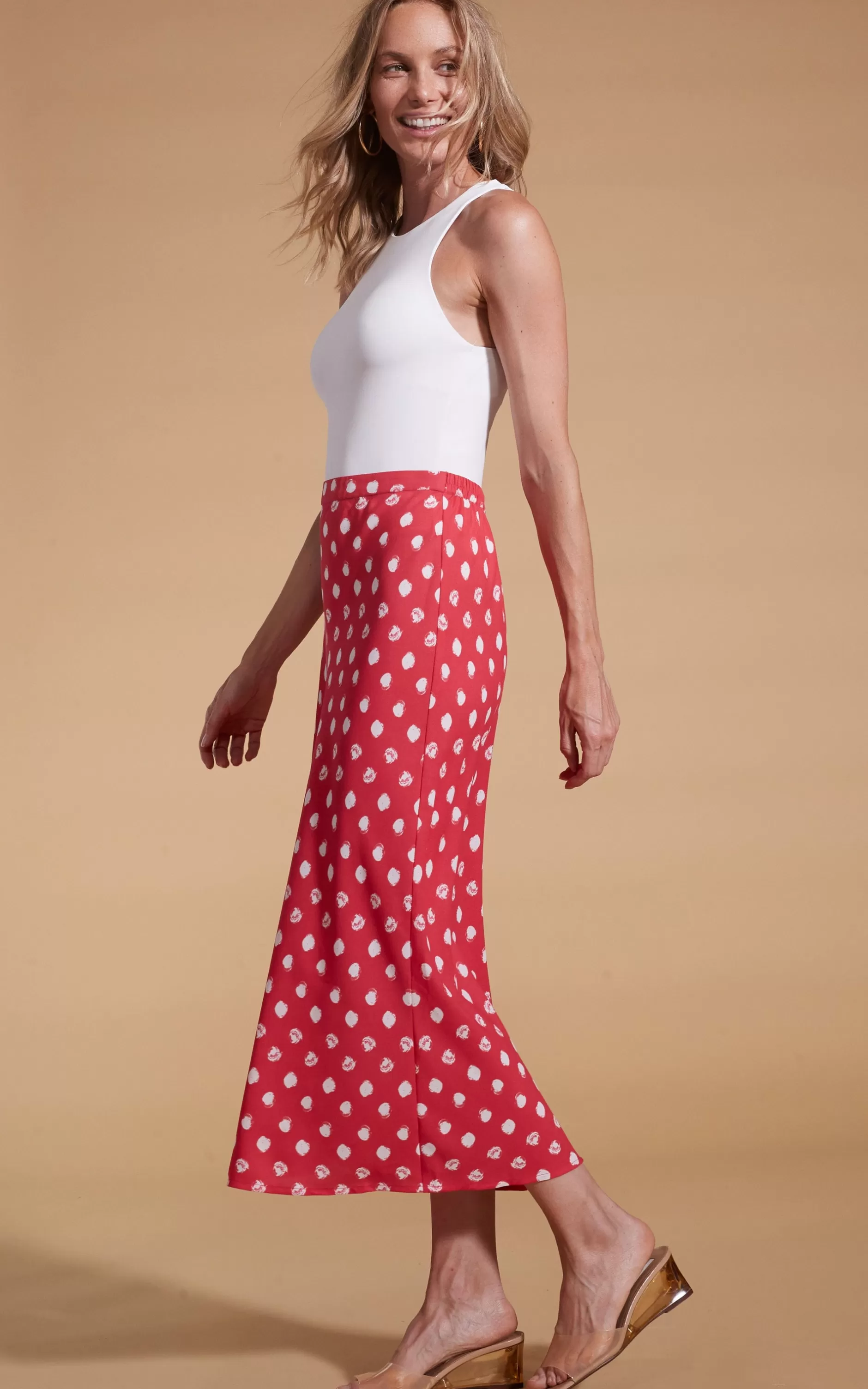 Dancing Leopard Renzo Skirt In Red Polka Dot>Women Skirts