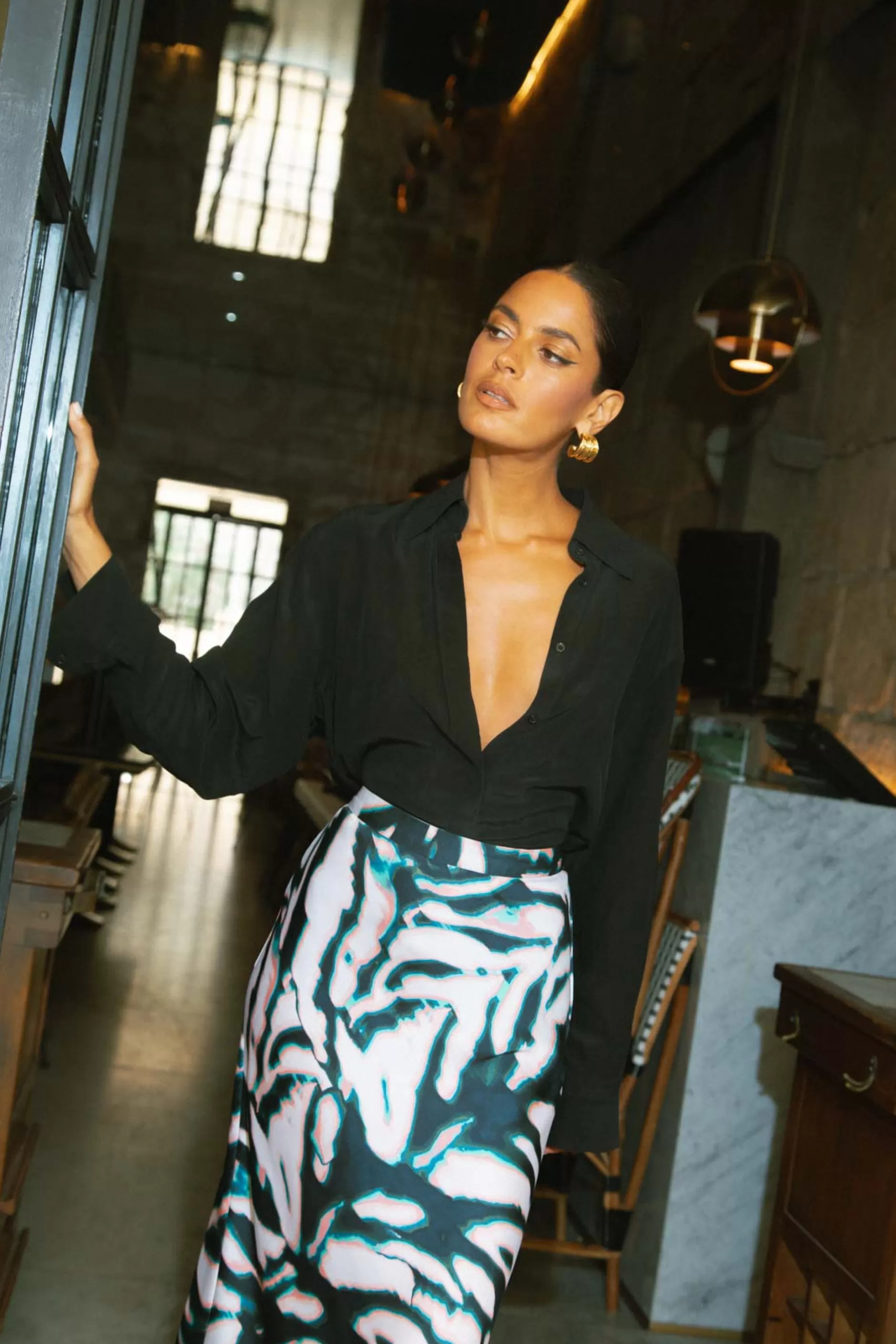 Dancing Leopard Renzo Skirt In Watercolour Zebra>Women Skirts