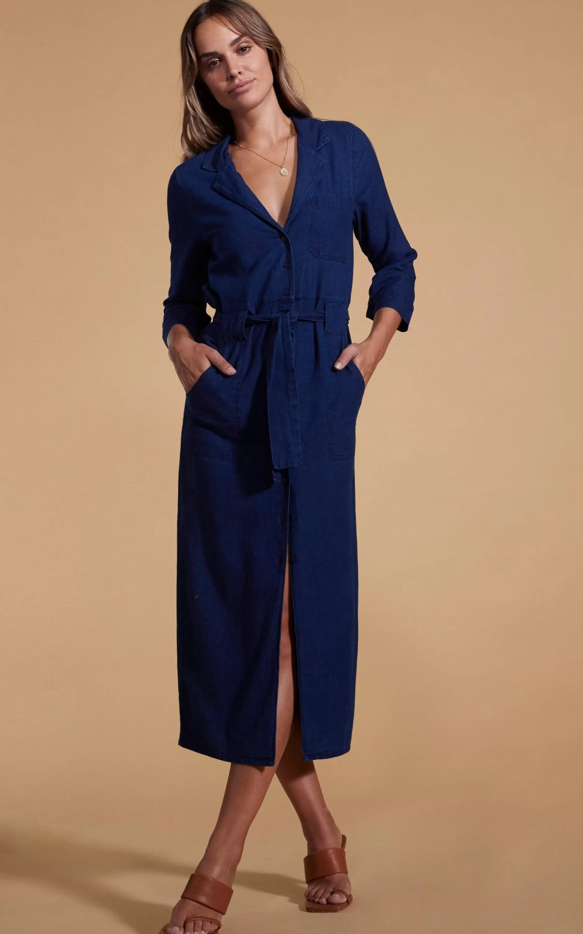 Dancing Leopard Rex Dress In Denim Blue>Women Dresses