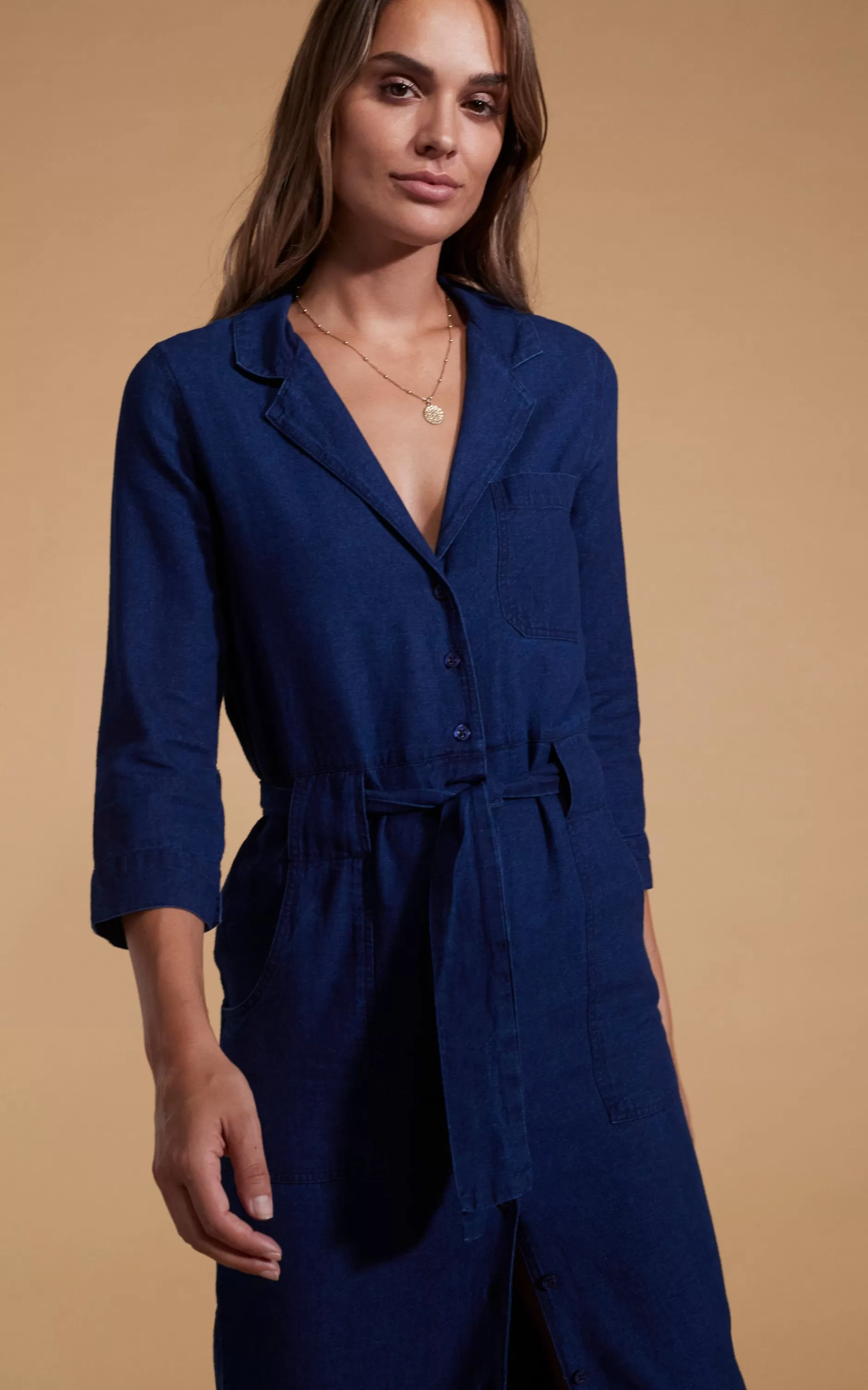 Dancing Leopard Rex Dress In Denim Blue>Women Dresses