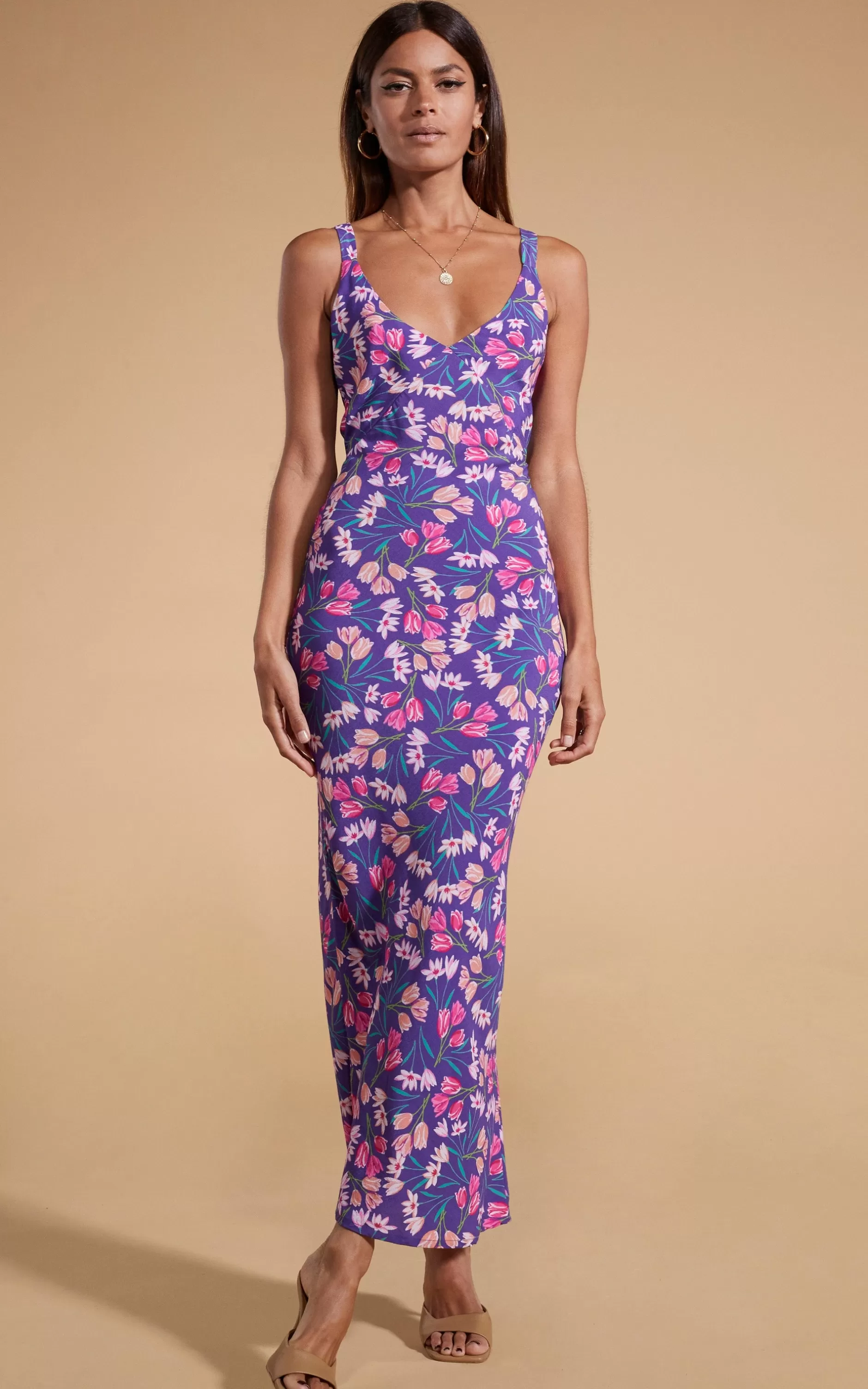 Dancing Leopard Sabrina Midaxi Dress In Purple Tulip>Women Dresses