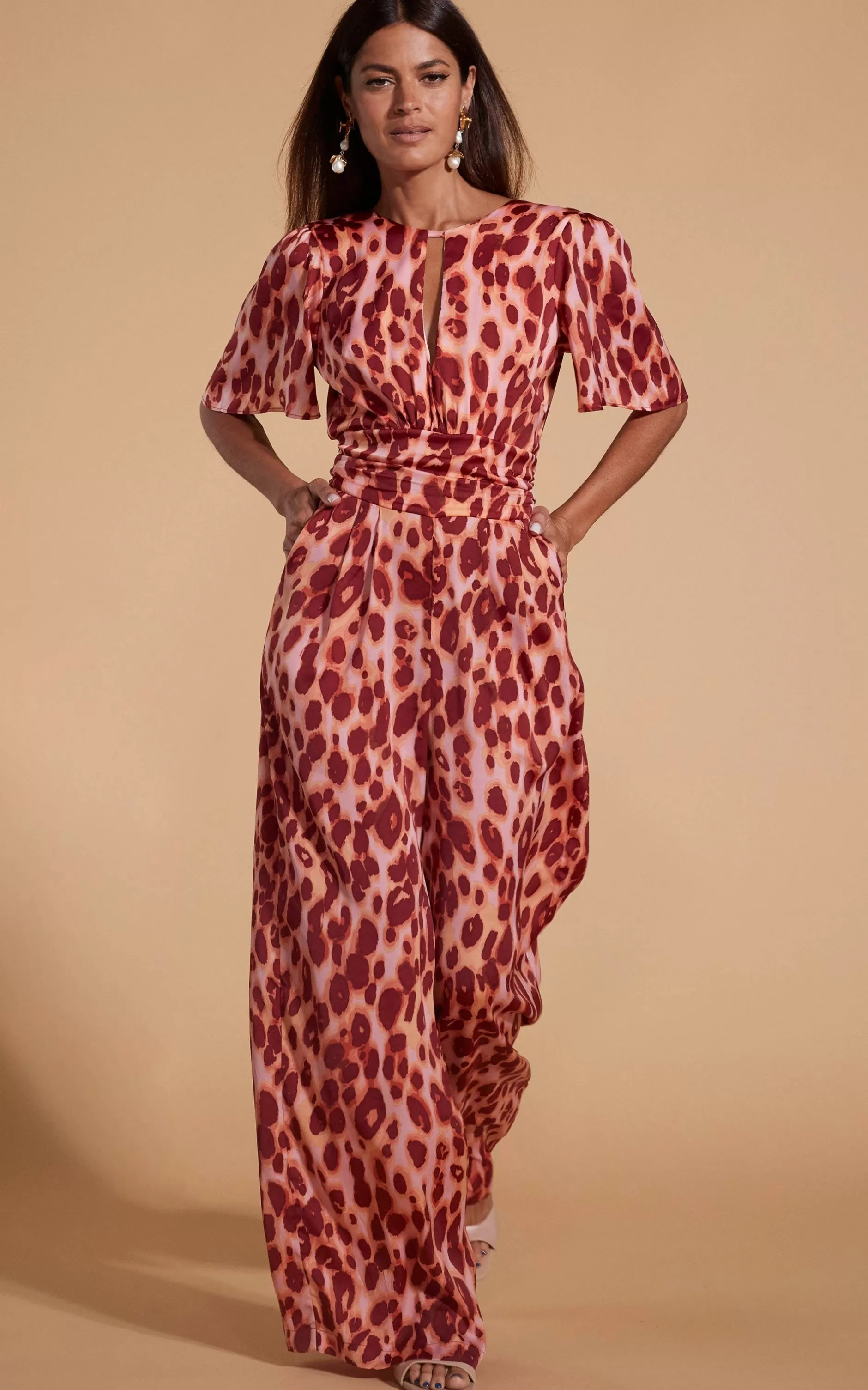 Dancing Leopard Savannah Jumpsuit In Orange Leopard>Women Jumpsuits