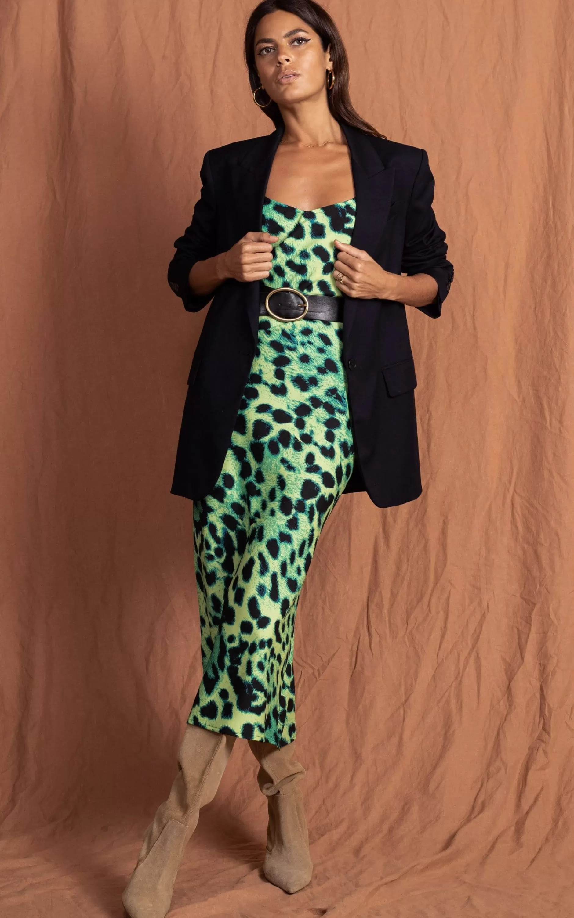 Dancing Leopard Sienna Midaxi Dress In Lime Leopard>Women Dresses
