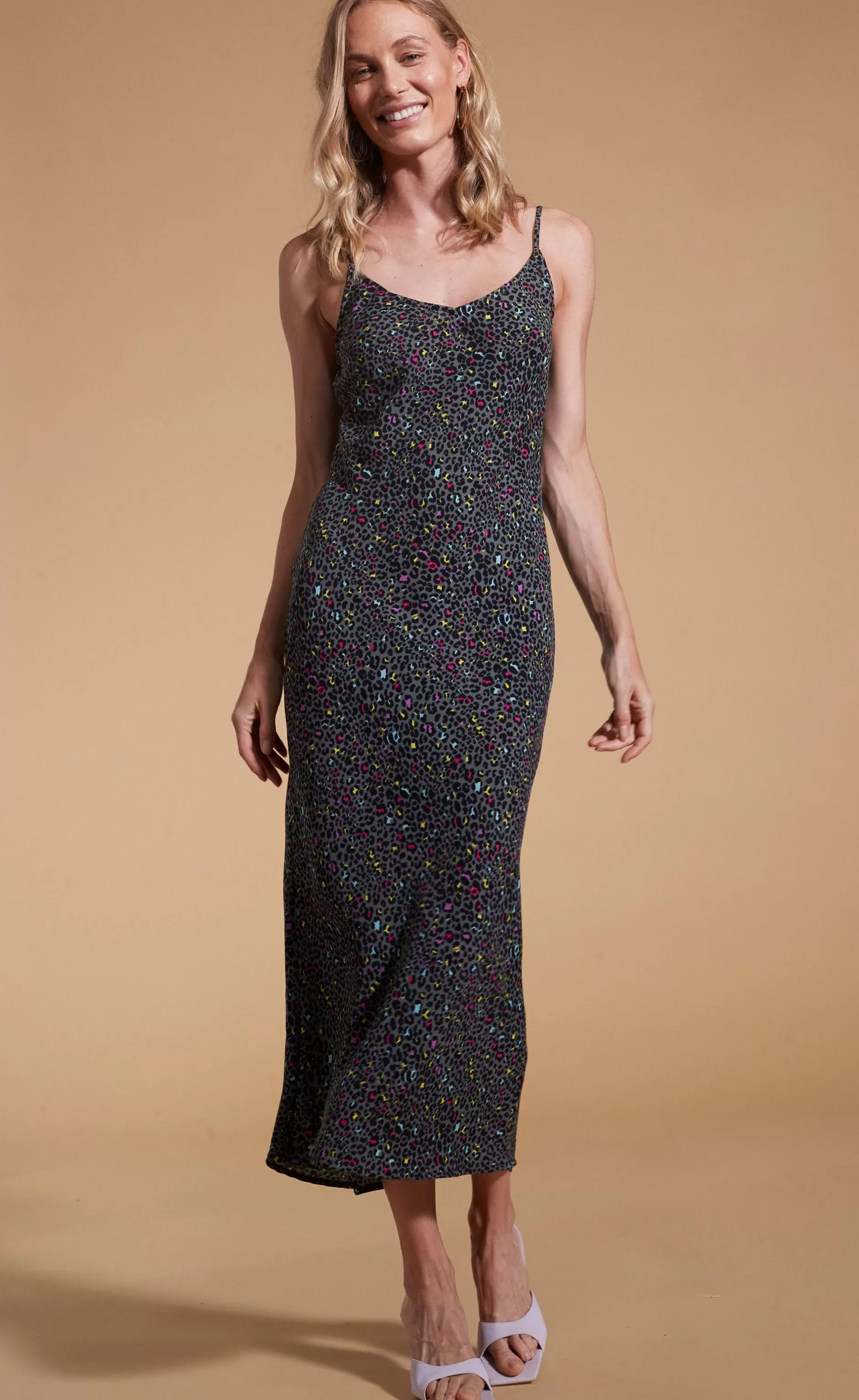 Dancing Leopard Sienna Midaxi Slip Dress In Ditzy Multi Leopard>Women Dresses
