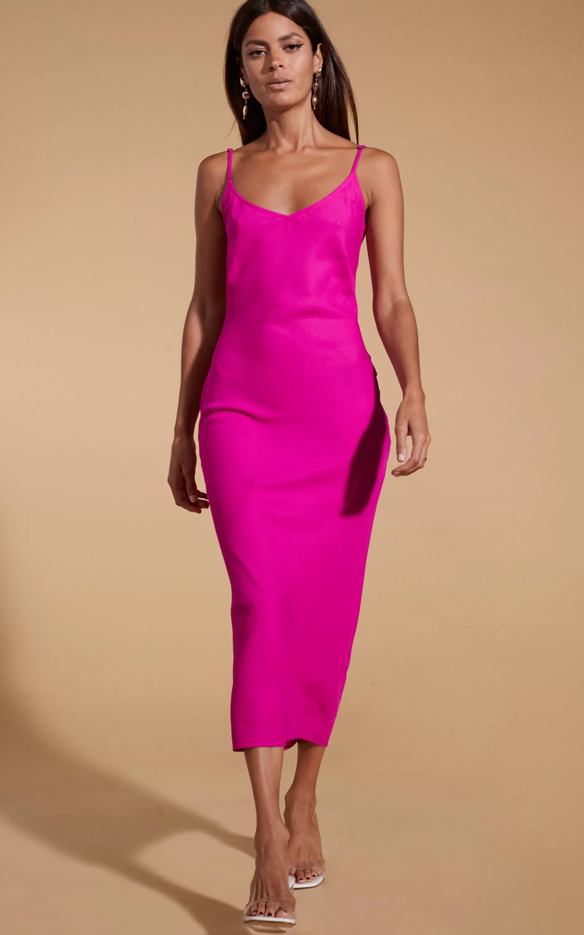Dancing Leopard Sienna Midaxi Slip Dress In Magenta>Women Dresses