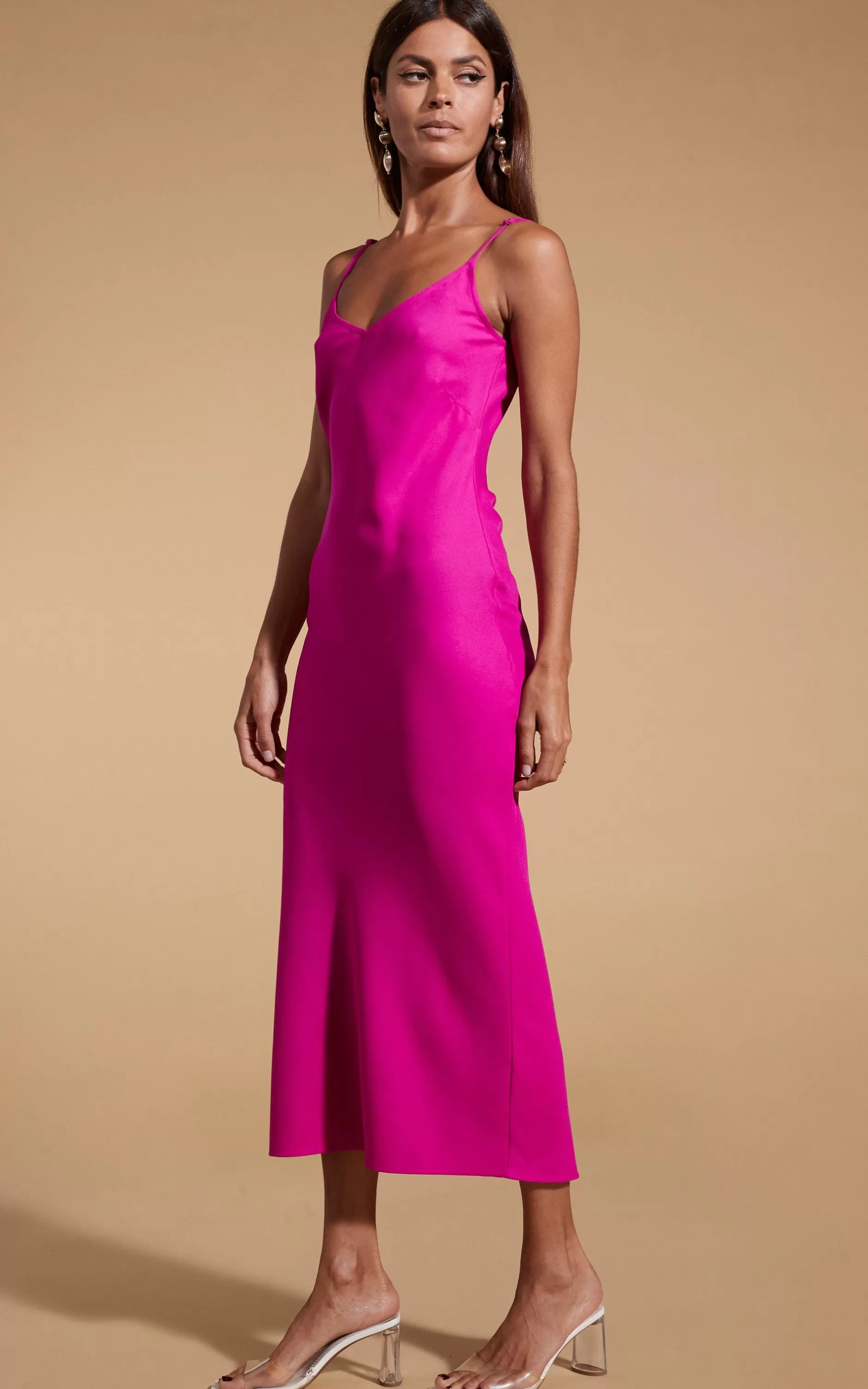 Dancing Leopard Sienna Midaxi Slip Dress In Magenta>Women Dresses