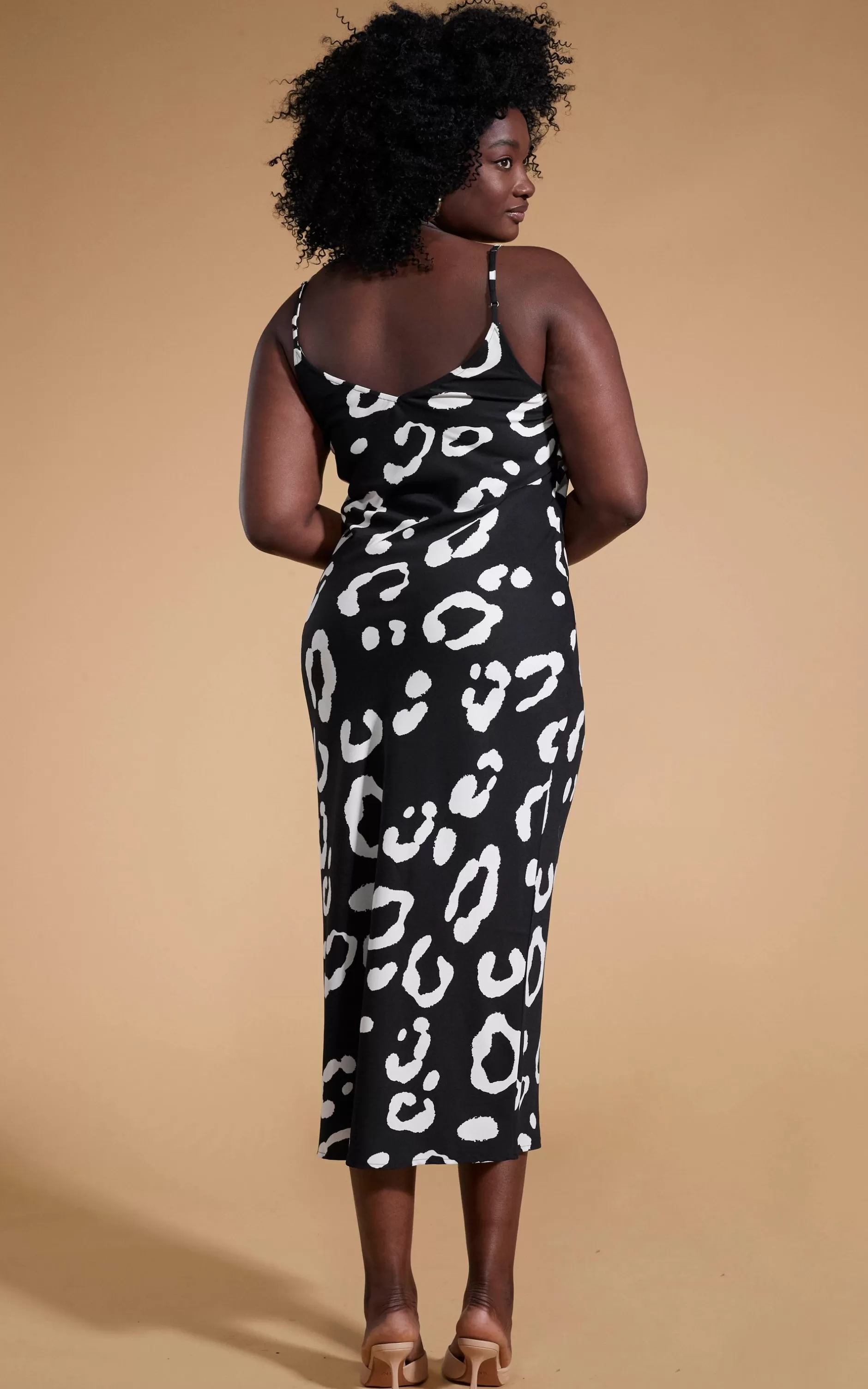 Dancing Leopard Sienna Midaxi Slip Dress In Oversized Mono Leopard>Women Dresses
