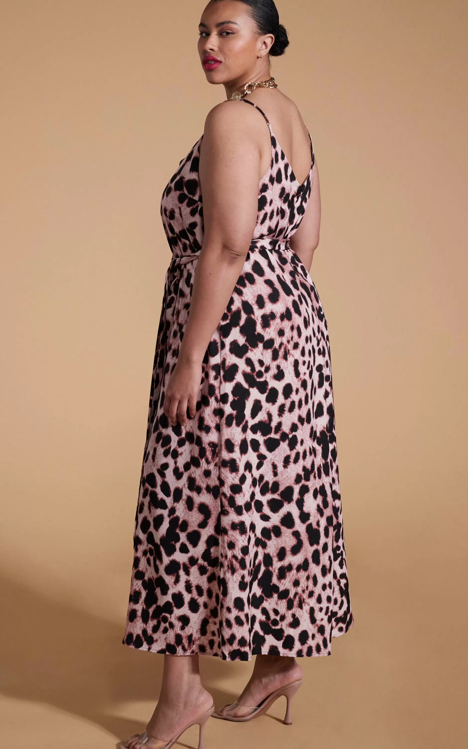 Dancing Leopard Sookie Slip Dress In Blush Leopard-Extended Sizing>Women Dresses