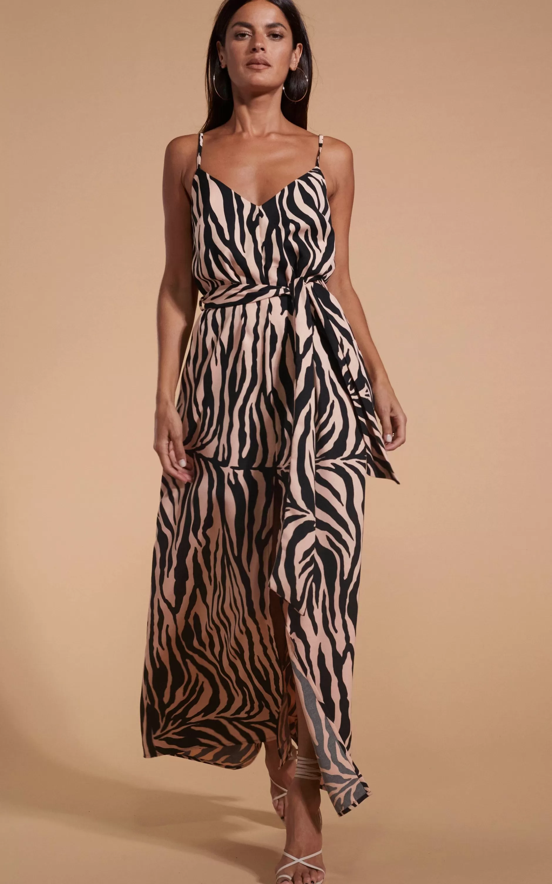 Dancing Leopard Sookie Slip Dress In Blush Zebra>Women Dresses