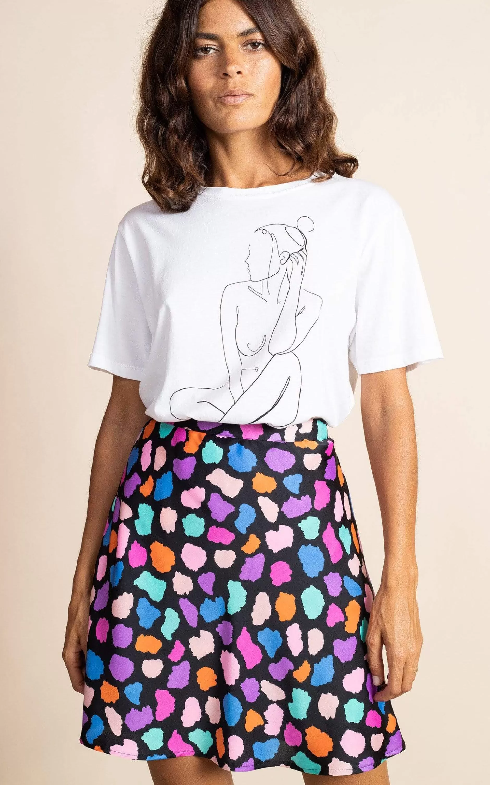 Dancing Leopard Stevie Mini Skirt In Multi Cloud>Women Skirts