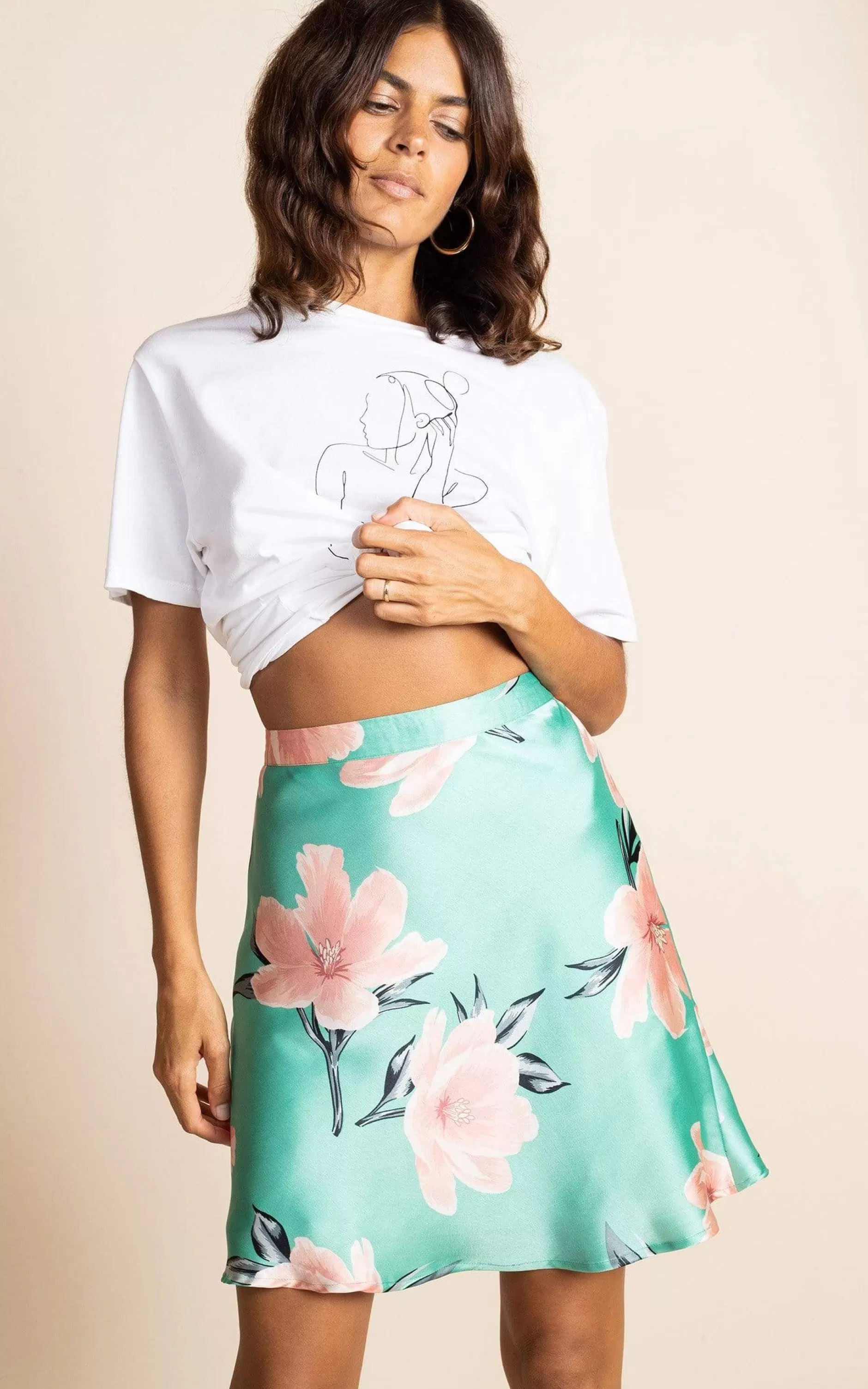 Dancing Leopard Stevie Mini Skirt In Sage Base Tulip>Women Skirts
