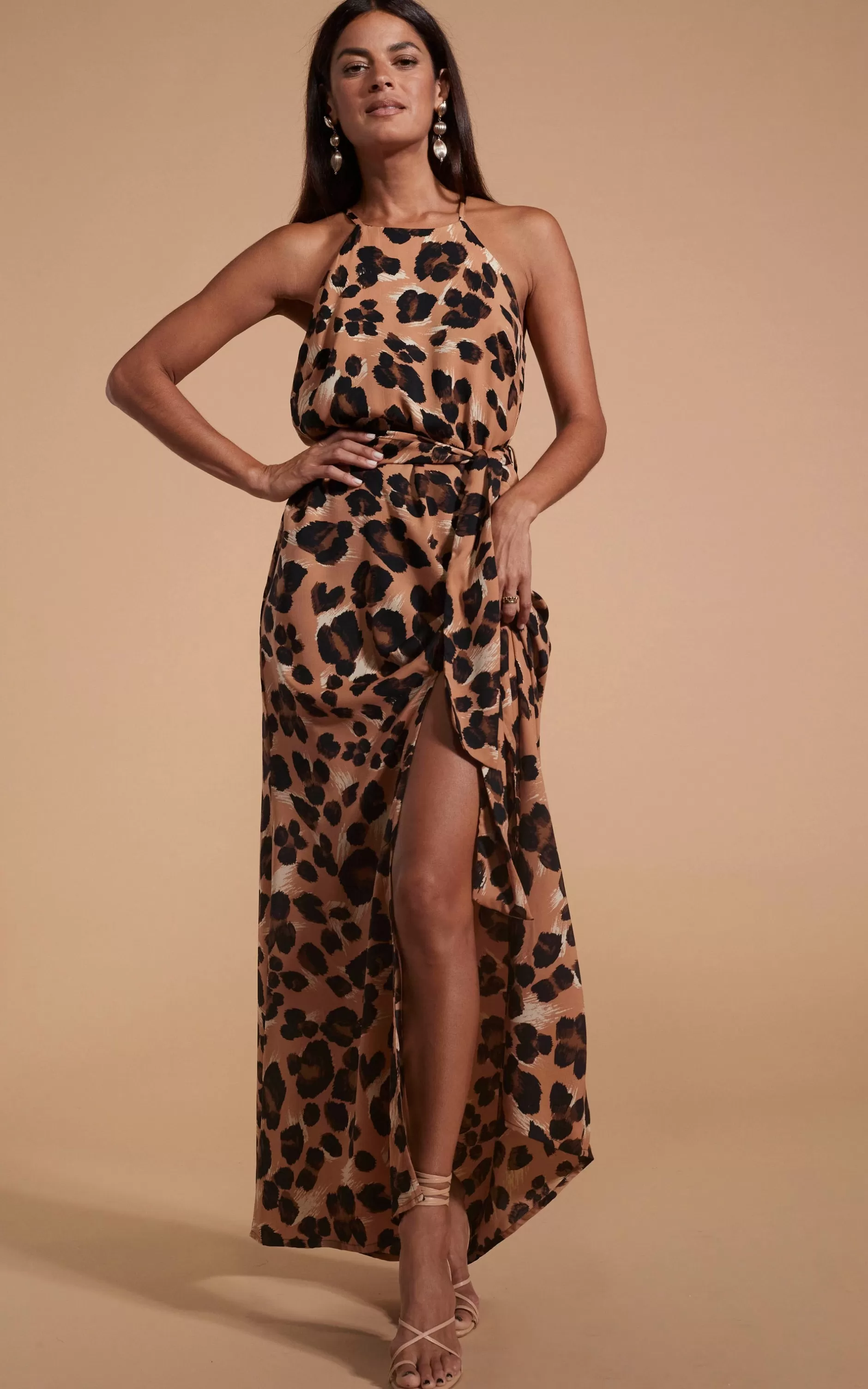 Dancing Leopard Sunset Dress In Painted Leopard>Women Dresses