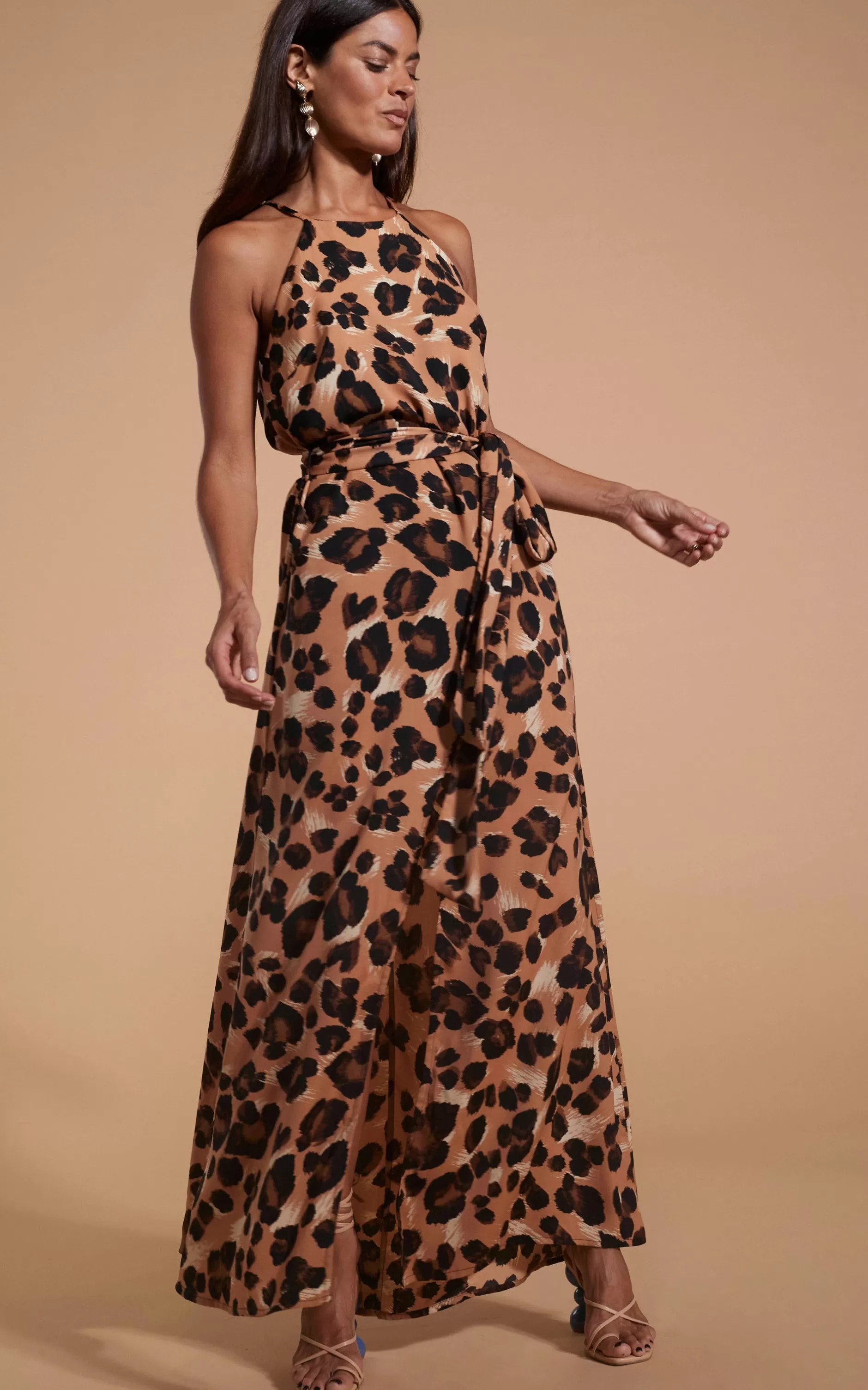 Dancing Leopard Sunset Dress In Painted Leopard>Women Dresses