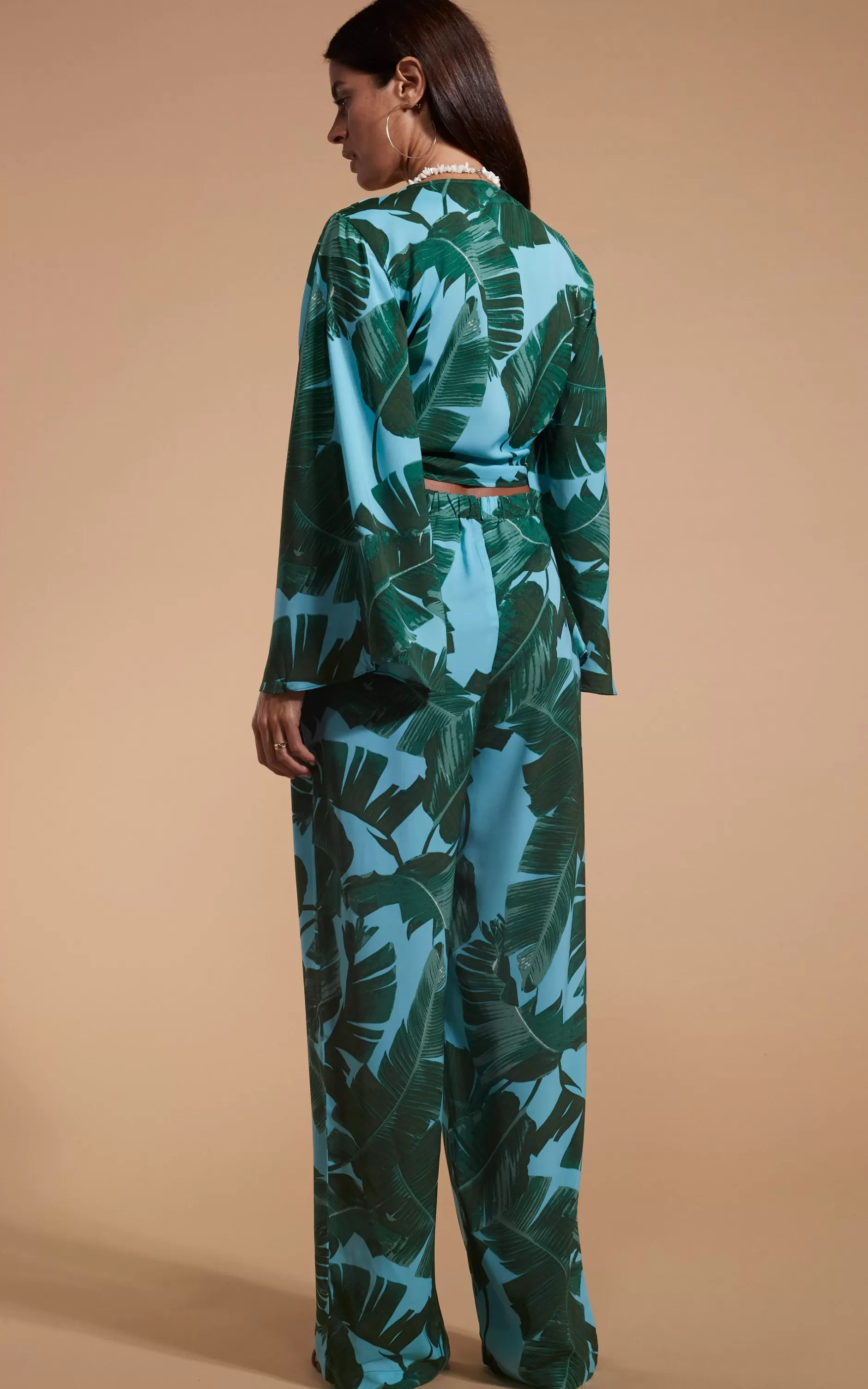 Dancing Leopard Takumi Top In Vintage Palm Blue Base>Women Tops
