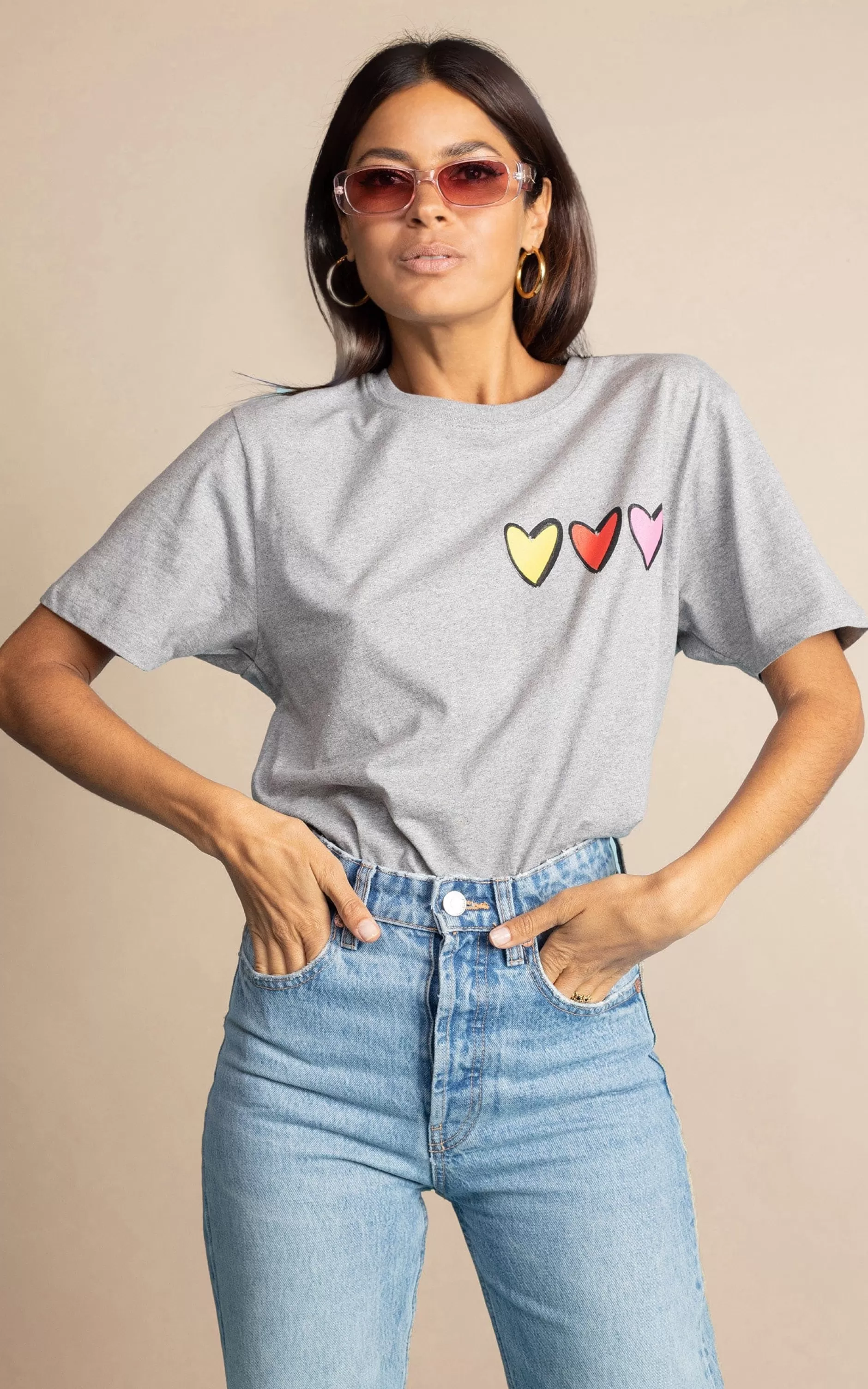 Dancing Leopard Triple Heart Charity T-Shirt For Railway Children>Women Tops