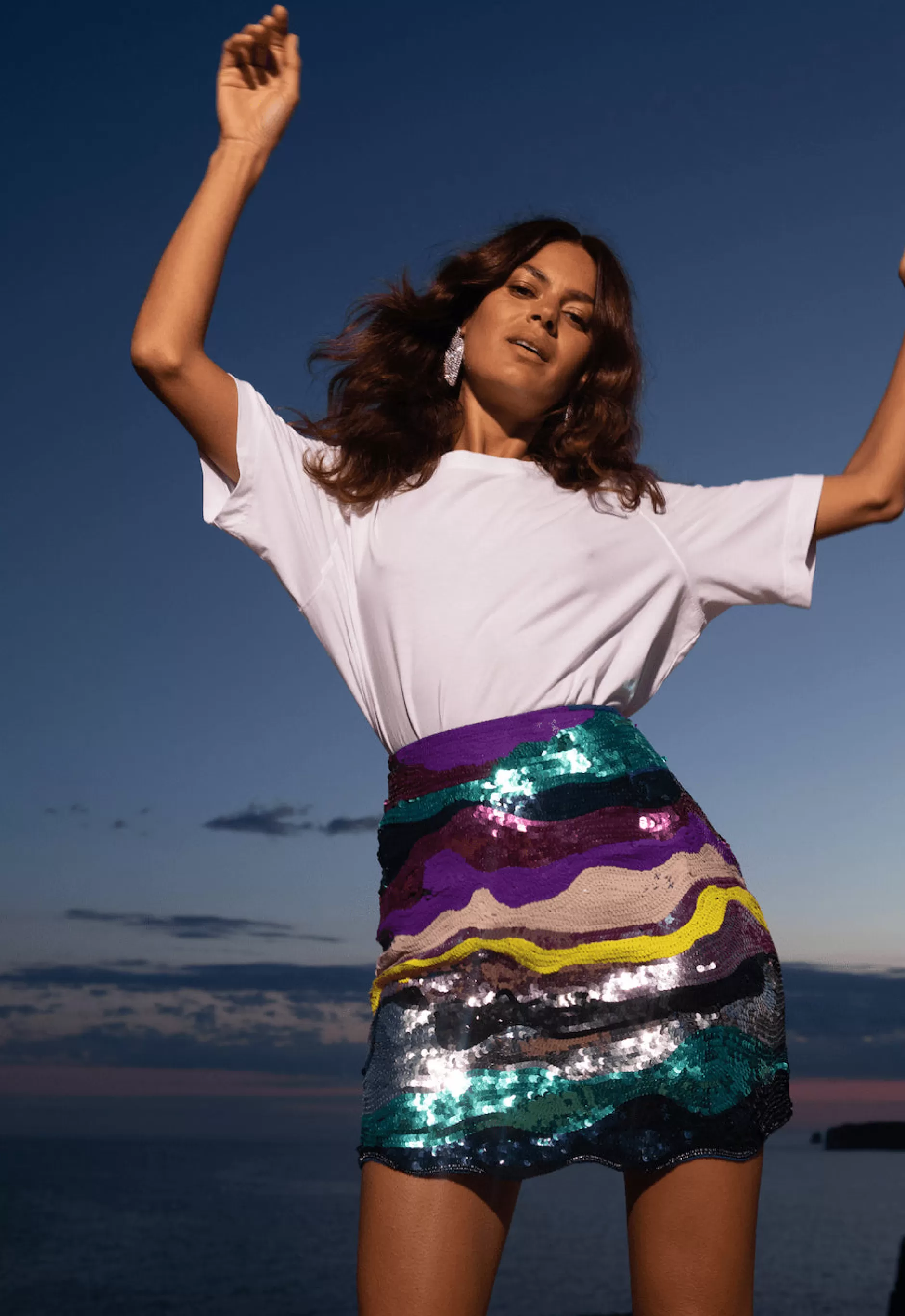 Dancing Leopard Zinnea Sequin Mini Skirt In Rainbow>Women Skirts