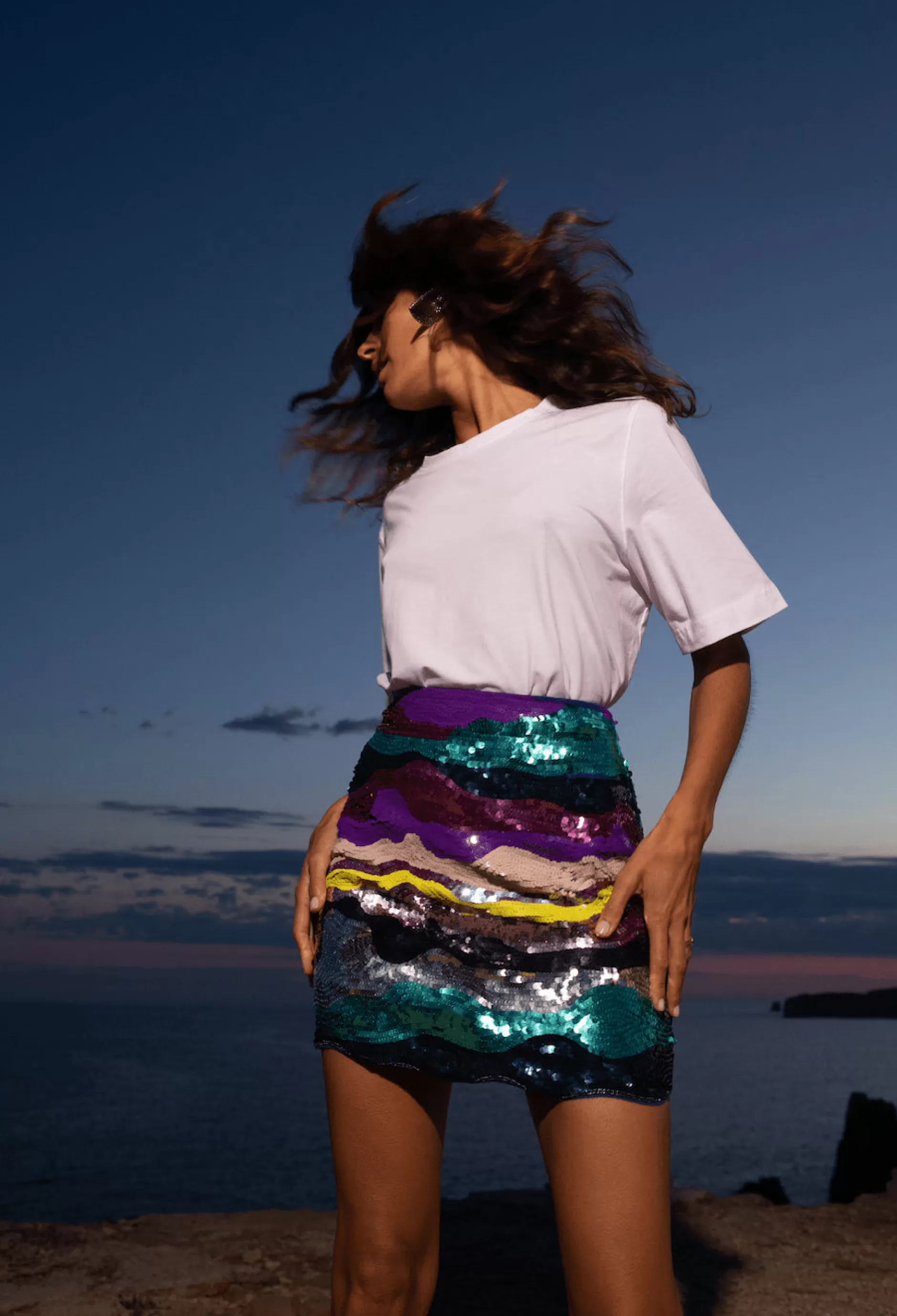Dancing Leopard Zinnea Sequin Mini Skirt In Rainbow>Women Skirts