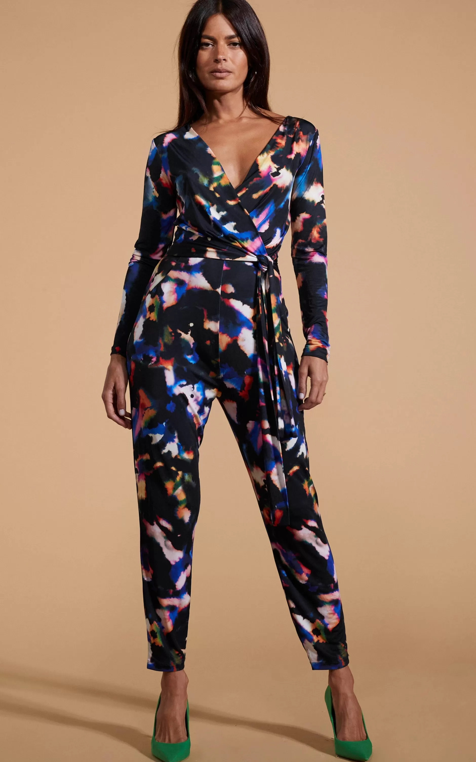 Dancing Leopard Zion Slinky Jumpsuit In Multi Inky Leopard>Women Jumpsuits